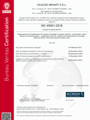 CICALESE IMPIANTI S.R.L._ISO 45001_2018